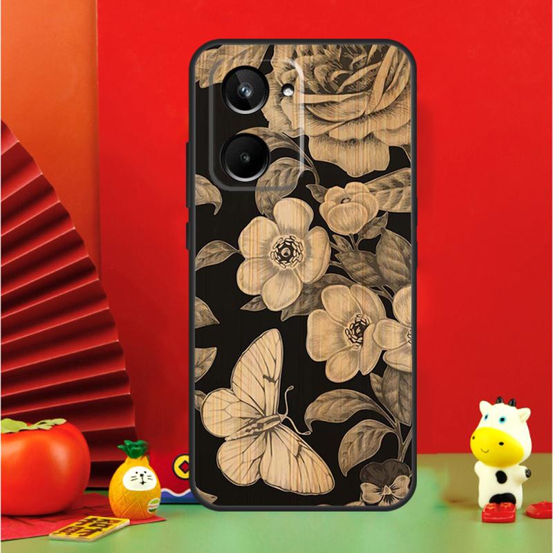 Tree Flower Bamboo Wood For Realme 15 Pro GT7 GT6 10 11 12 13 14 Pro Plus C67 C63 C61 C55 C51 C53 C35 C75 C65 Case