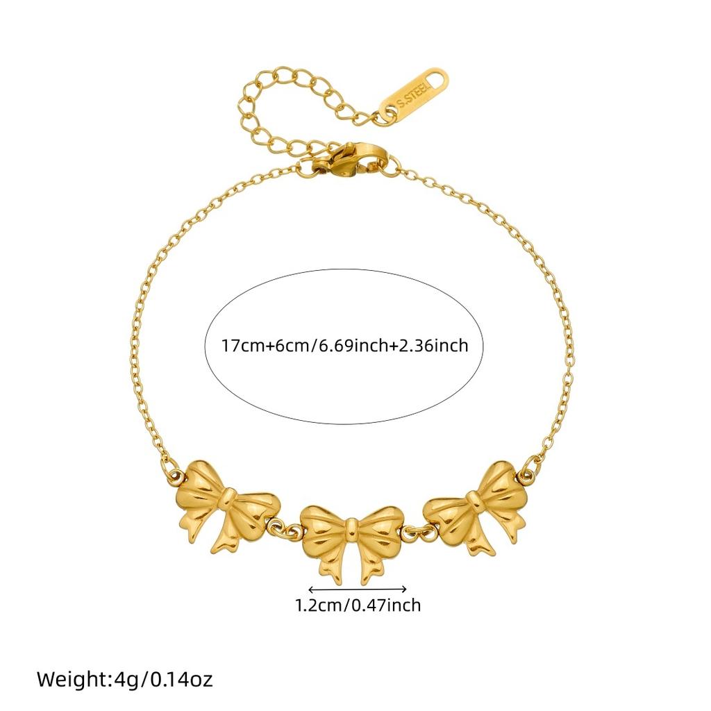 Cute Elegant Bowknot Series Bracelet Women 316L Stainless Steel Simple And Romantic Waterproof Jewelry Gifts