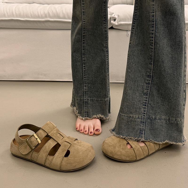 

Baotou platform sandals women s summer outer wear high-end new models with skirts flat shoes 40 хаки