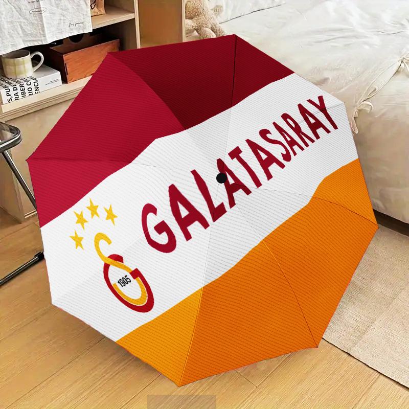 Galatasaray Football Club Automatic Folding Umbrella - 8-Rib Travel Umbrella with Auto Open/Close & Portable Gifts for holidays or birthdays