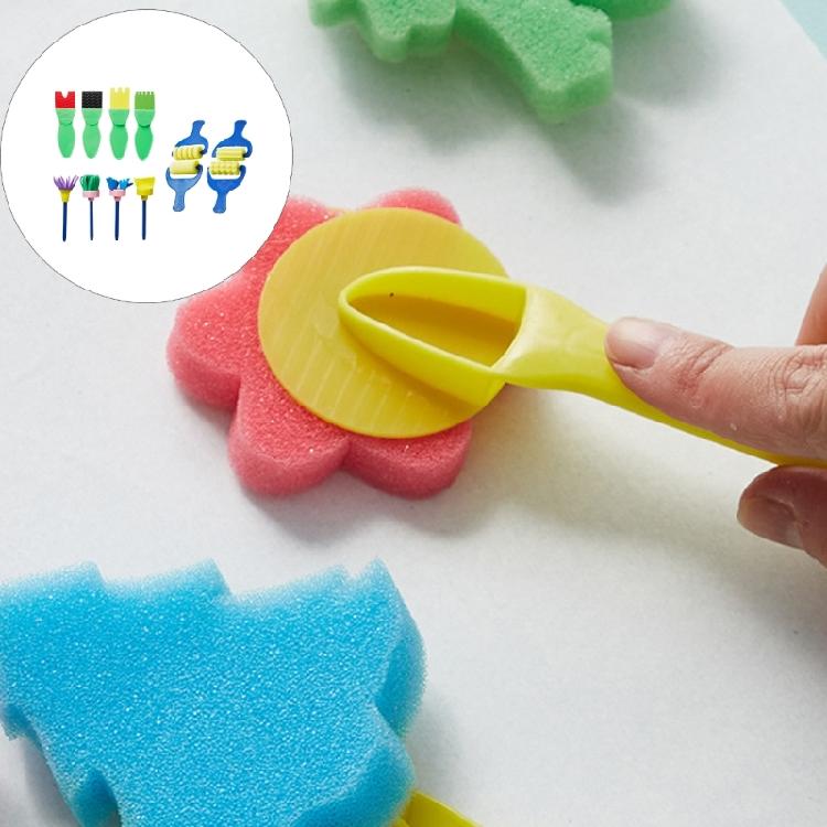 Washable Sponge Art Set Toddler Early Learning Painting Tool For Wall Decoration Greeting Cards Fabric Printing Project