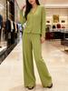 Stylish Pleated Two-Piece Set: Chic Cardigan Jacket & Straight-Leg Pants for Spring 2026