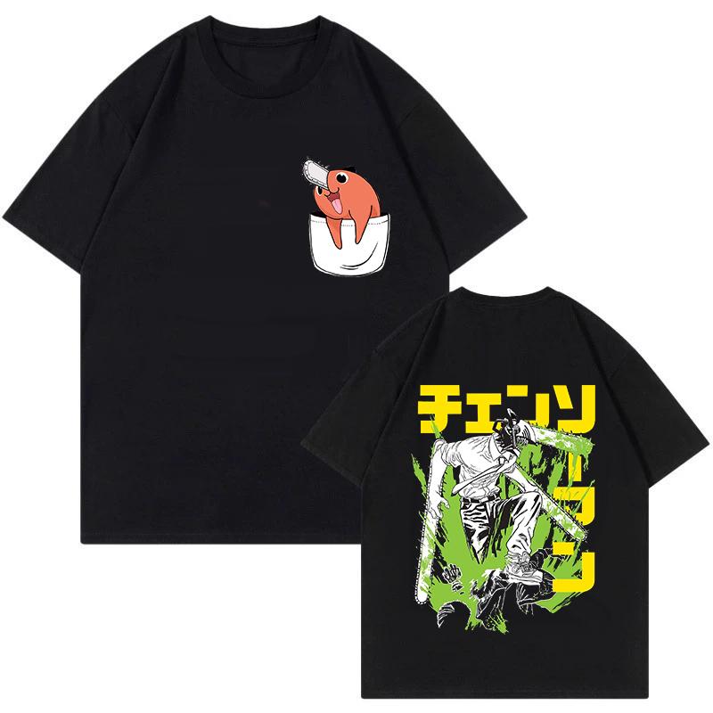 Unisex Mange Y2k Kleidung Japanischer Anime Chainsaw Man T-Shirt 90er Lustiges Pochita T-Shirt Makima Harajuku Grafik-T-Shirts Tops T-Shirt