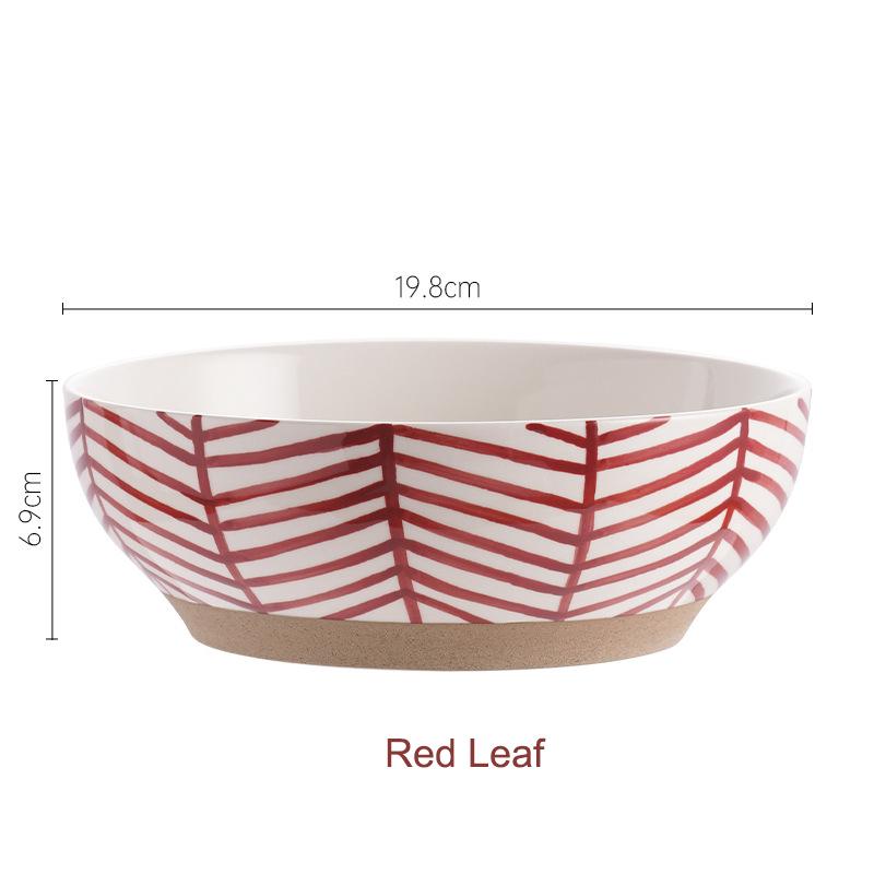 8 Zoll Keramik Große Ramen Schüssel Rot Blau Punkt Suppen Salatschüssel Porzellan Japanische Nudelschüssel Mikrowellengeeignet