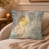 vintage little angel Cushion Cover Anti-dustmite Pillowcase Invisible zipper silky short plush Sofa cushion cover