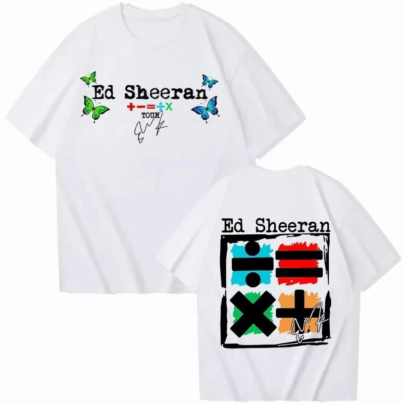 Ed Sheeran Math Tour Summer New T-shirt Men's and Women's Harajuku Round Neck Cotton Short Sleeve T-shirts Fans Gift Top