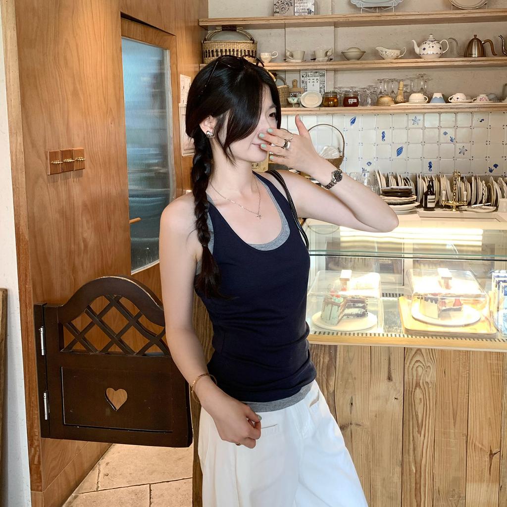 Simple slim-fitting sleeveless I-shaped sling vest for women's summer new sports outer wear inner top