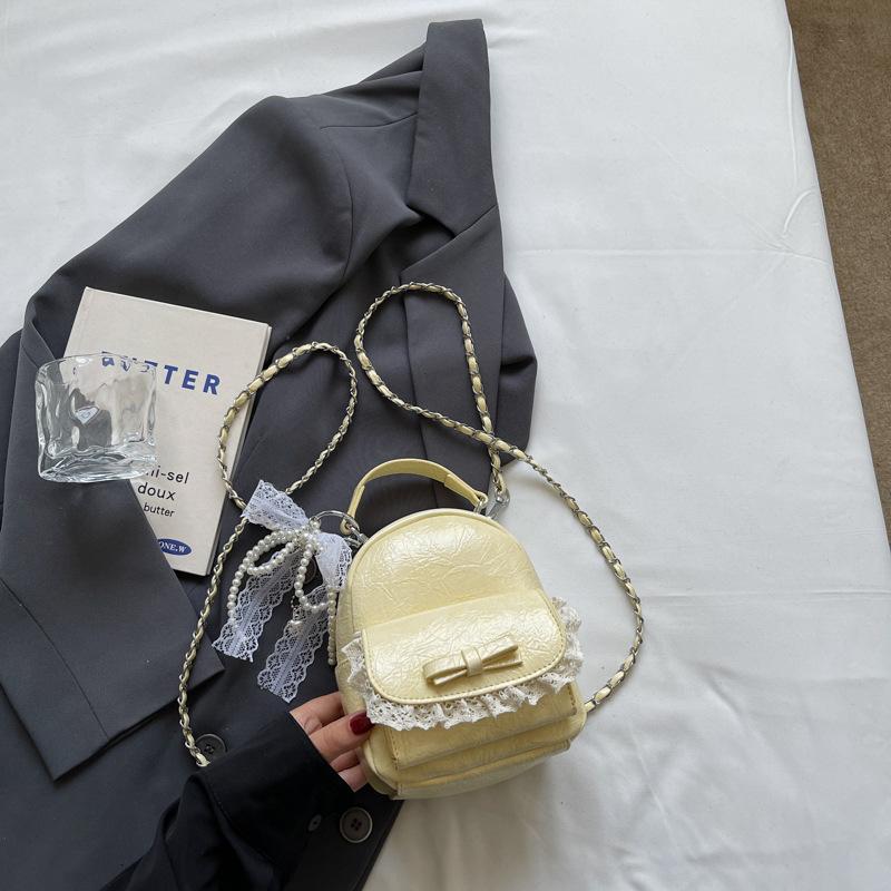 Korean sweet and cute backpack women's 2025 new fashion love lace backpack college style handbag