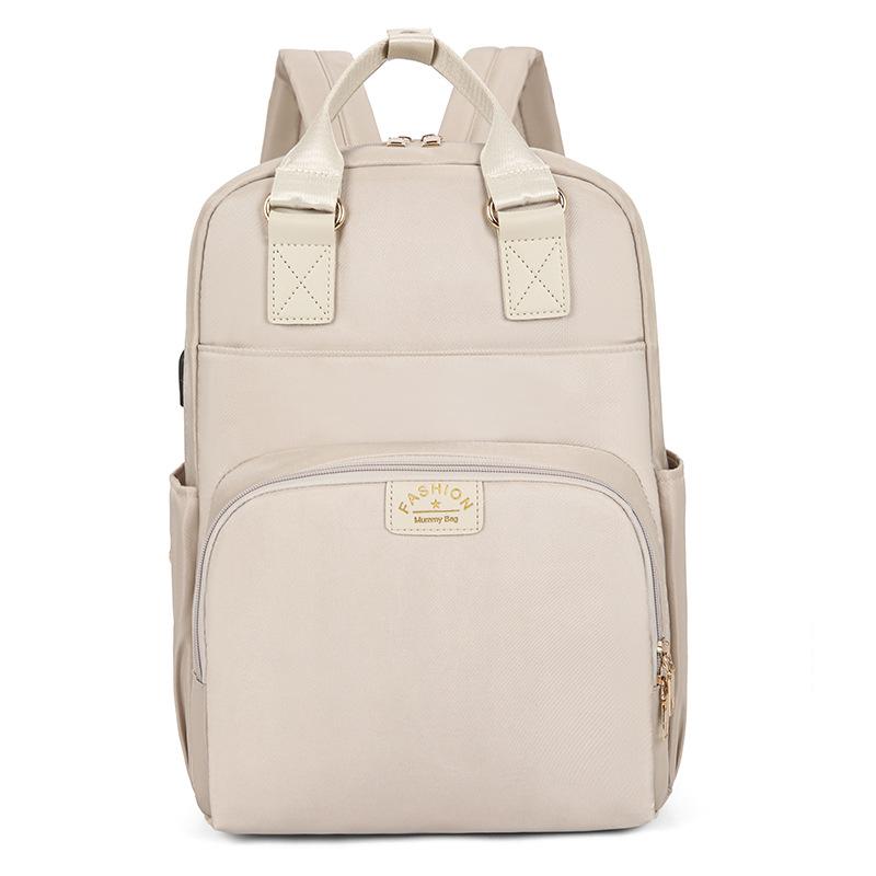 Schoolbag Stylish and Simple Outdoor Travel Mommy Bag New Oxford Cloth Large Capacity Waterproof Thermal Insulation Mother and Baby Bag Backpack