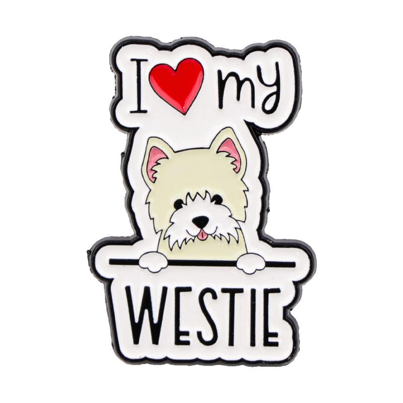 English Love Pet Dog Dog Animal Series Brooch Badge Clothing Backpack Ornament Love Brooch