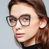 New metal color-changing anti-blue glasses fashion square anti-blue glasses European and American color-changing glasses