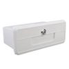 Boat Storage Box Multifunctional Cup Holder Design Rain Proof Sealing Yacht Dock Box with Concealed Button Lock White