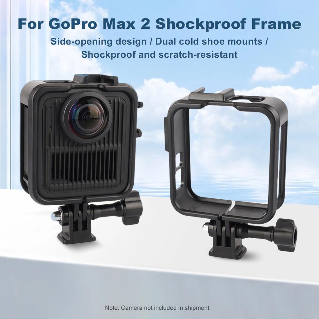 Carcasă Cadru Protector pentru GoPro Max 2 Carcasă Portabilă din Plastic Cușcă Carcasă cu Montură Shoe Rece Accesorii Cameră de Acțiune