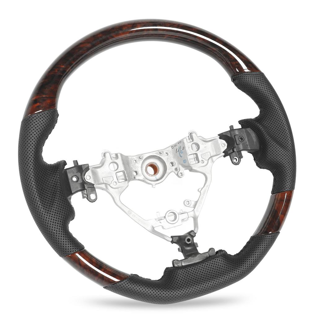 Hydro‑Dip Steering Wheel Perforated Leather for Highlander XU50 Harrier XU60 2014 to 2019 Glossy Black