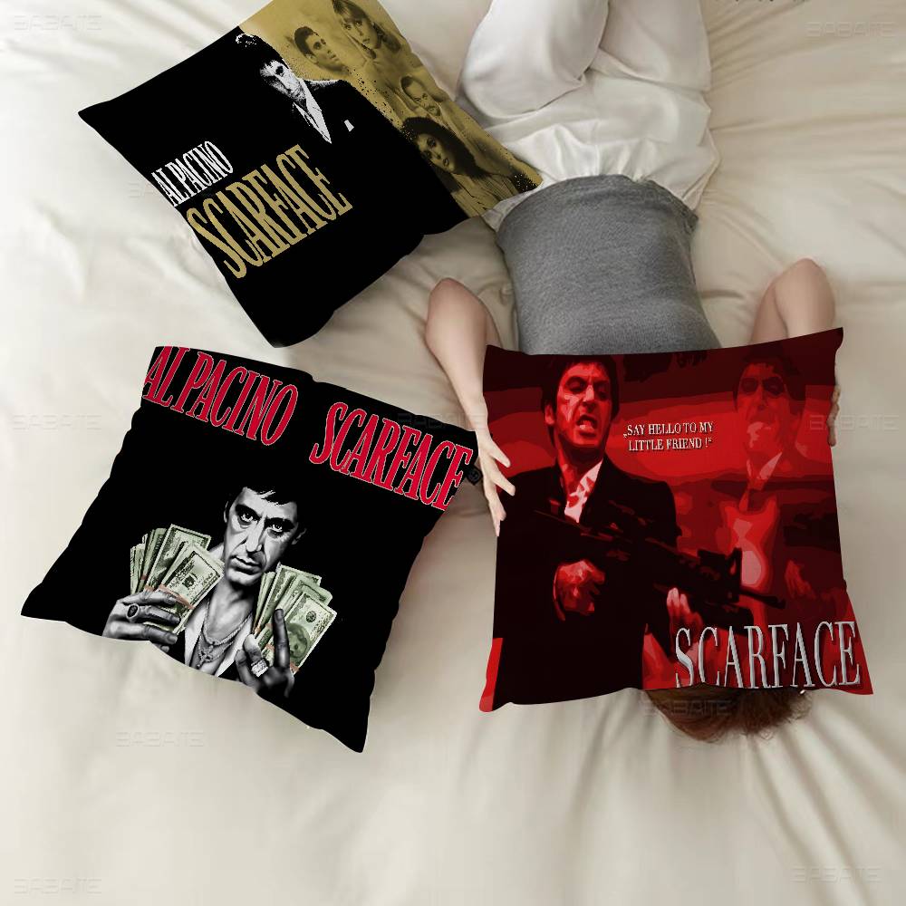 SScarface Tony Montana Cartoon Pillowcase Toon Gift Cushion Cover Bedroom Home Sofa Chair Seat Decor Pillow Case