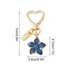 1PC Key Ring Friend Gifts Pendant Keychain Handbag Decor Heart-shaped Cute Metal Sakura Flower Cherry Blossom