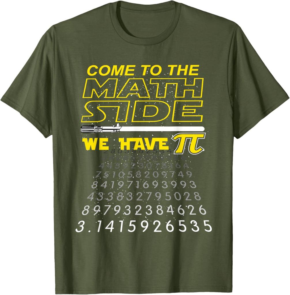 Come to The Math Side We Have Pi Math TShirt Graphic TShirt Mens Casual Crewneck Tee