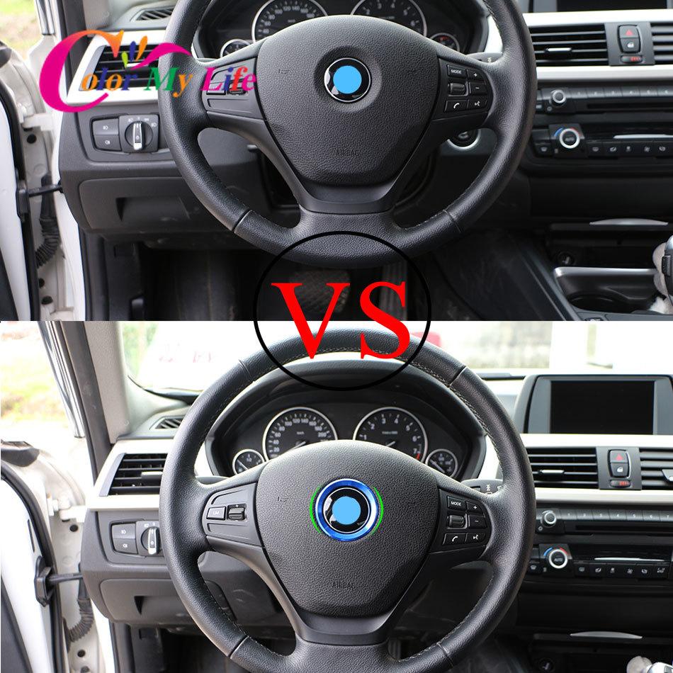 Color My Life Car Styling Steering Wheel Decoration Trim Sticker Case for BMW E39 E36 E60 E90 E34 E46 Aluminium