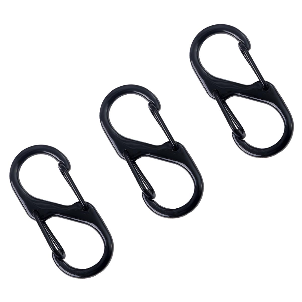 

4-50 шт. Сплав+Железо Краска-спрей Двойные S-образные застежки-пряжки для аксессуаров для ключей и сумок 13x32mm 10pcs чёрный