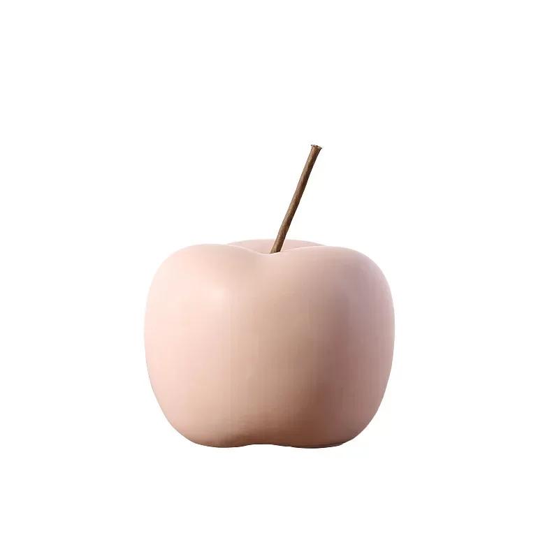 Nordic Exquisite Apple Sculpture and Figurines for Interior Home Decor Desk Accessories Ceramic Decor Creative Fruit Ornament