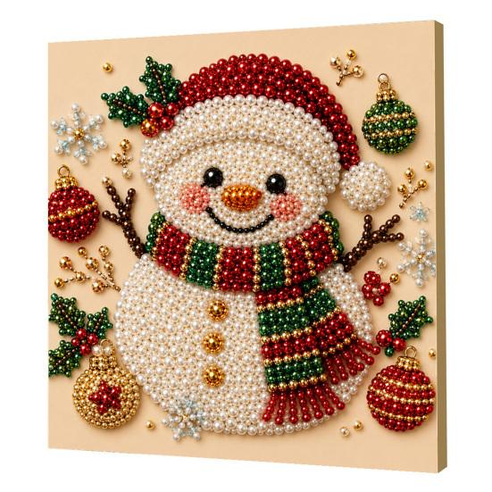 Kit per Creare Decorazioni da Parete Kit Artistico con Perle Finte di Natale, 20x20cm Pittura Natalizia Fai da Te Progetto di Artigianato Multidimensionale Diamanti 3D Scintillanti per Adulti, Festivo