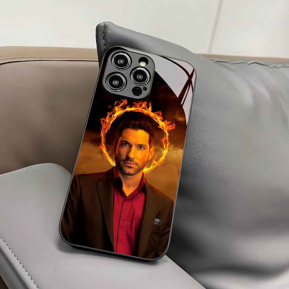 Lucifer Serie TV Phone Case for Iphone 17 Air 16 15 14 12 11 13 Pro Max Mini X Xr Xs Puls Black Glass Cover
