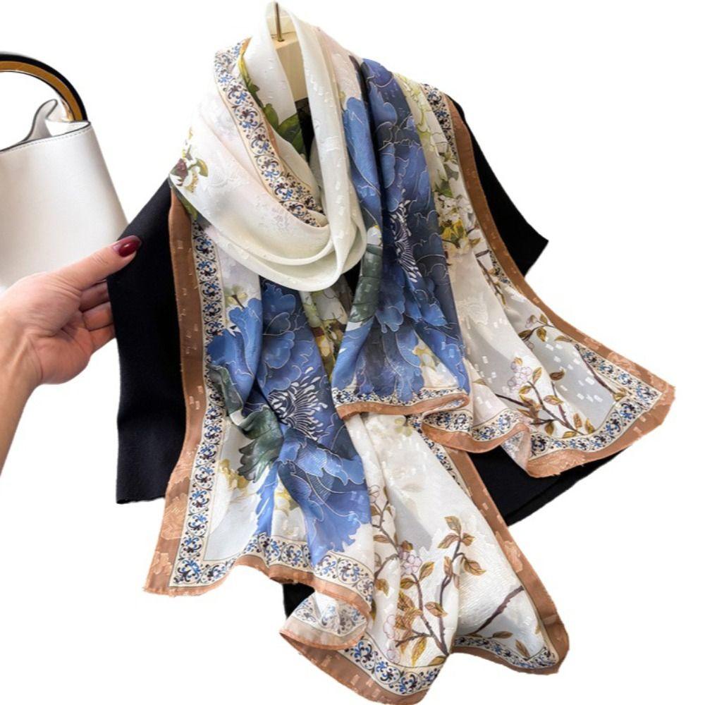 Soft Silk Scarves 180*70cm Female Shawl Wrap Fashion Women Head Scarf Summer