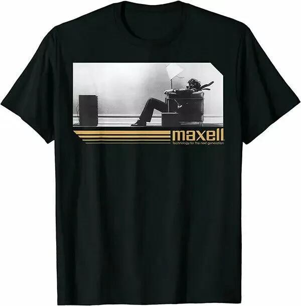 Maxells Футболка с коротким рукавом Смешная черная хлопковая футболка Унисекс футболка S