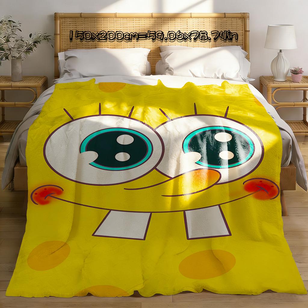 SpongeBob SquarePants Knee Blanket Throw Blankets for Winter Microfiber Oversized Baby Lightweight Flannel Sofa Decoration