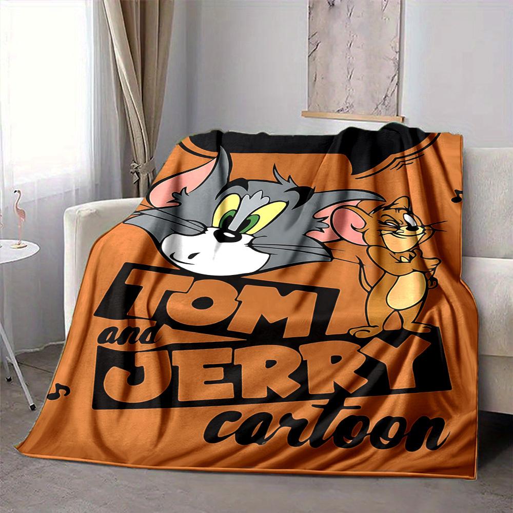 

1pc Tom Jerry Flannel Throw Blanket Lightweight Soft Warm All Season Blanket for Sofa, Bed, Travel,L1028068 80x120cm