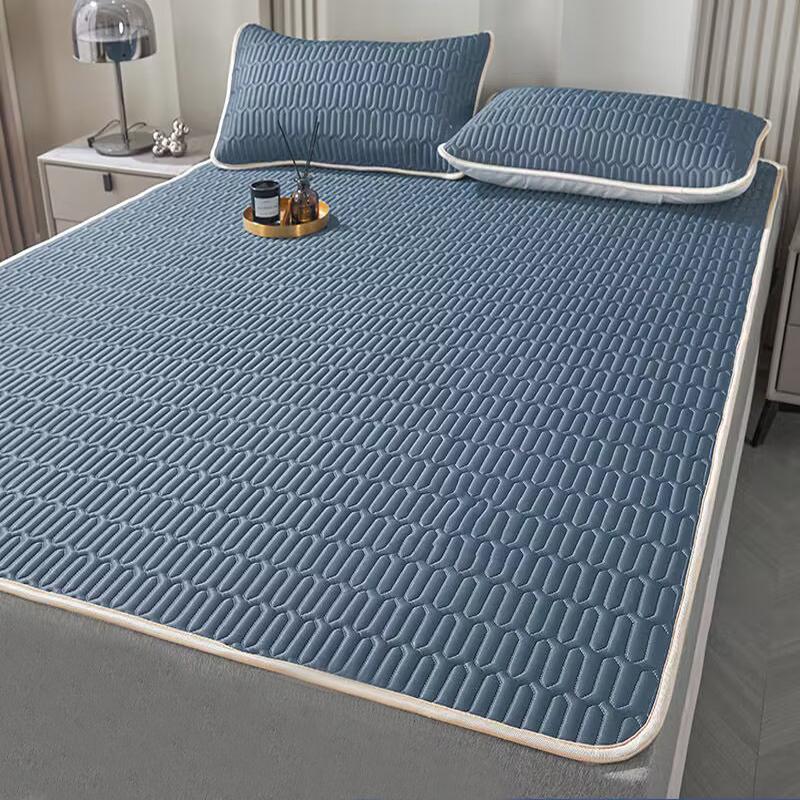Quilted Mattress Home Cool Sleeping Mat Kit Couple 2People Single Double Bed Foldable Summer Season Sheet Protection Pad Wasart Latex