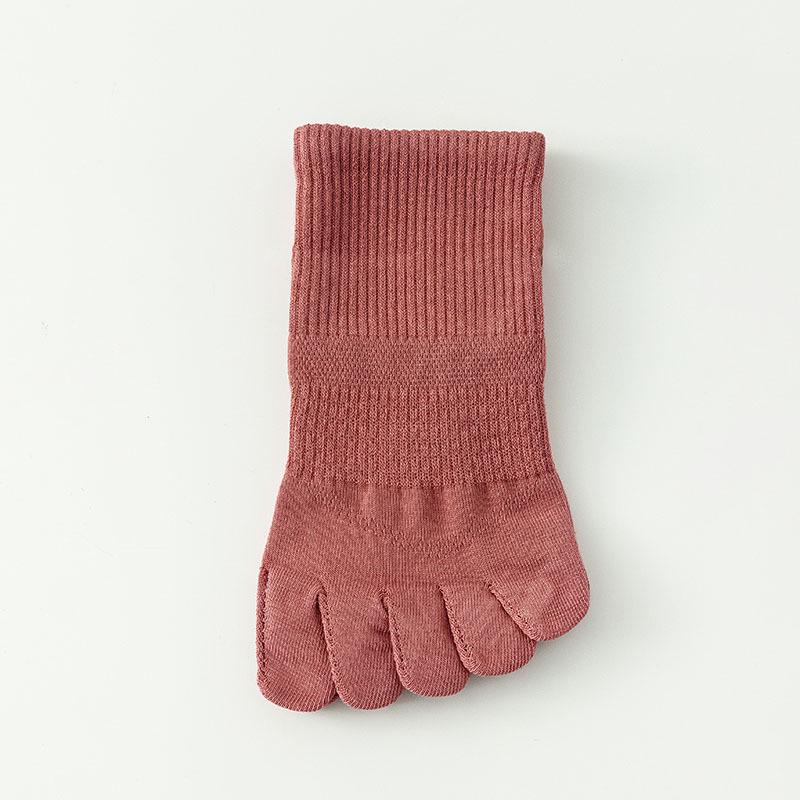 Damskie oddychające bawełniane skarpetki z siateczki na palce - Pięciopalczaste, Przeciw otarciom, Jednokolorowe, Krótkie letnie skarpetki sportowe