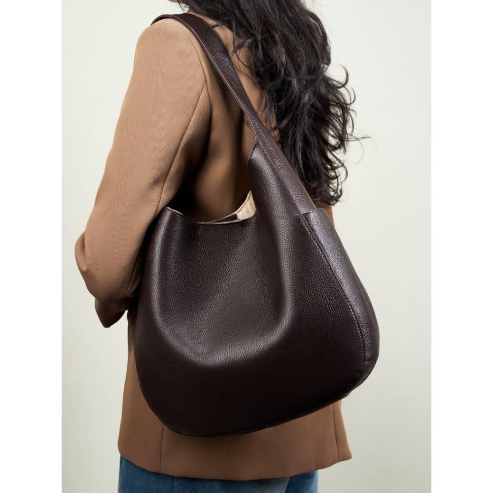 Genuine Leather Underarm Bag, Top-grain Cowhide Tote Bag, Shoulder Bag for Ladies.