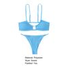 2 Pcs/Set Bikini Set Solid Color High Waist Spaghetti Strap Whorl Women