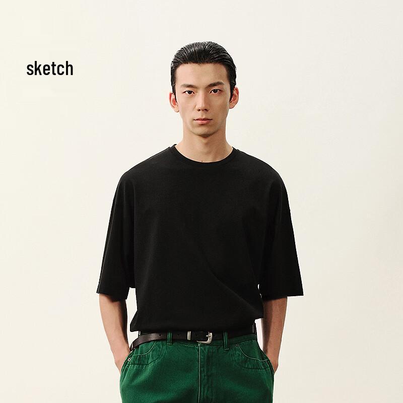 Men s Loose Fit Cotton Round Neck T-Shirt L