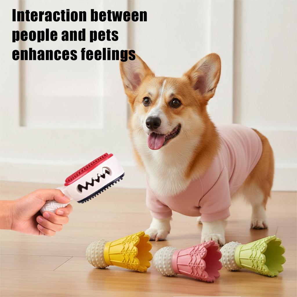 Dog Treat Dispenser Badminton Shape Fun Bouncing Feeder With Bell Dog Food Toy For Travel Pool Park Yard Bedroom Garden Indoor