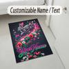 Easter Bunny Theme Crystal Velvet Rug Personalized Custom Name Text Soft Floor Mat Home Decor