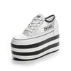 Muffin shoes women's summer new inner height increase mesh breathable women's shoes comfortable and thin super high heel platform casual shoes tide