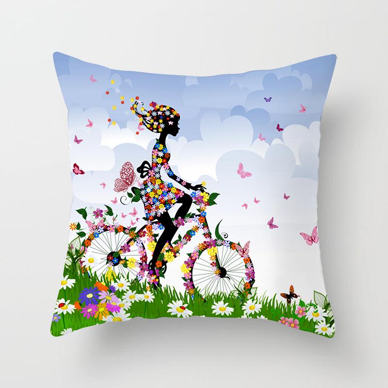Cartoon Gorgeous Sweet Girl Photo Sofa Throw Pillow Cover Wedding Party Birthday Holiday Decoration Home Decor Cushion Cover