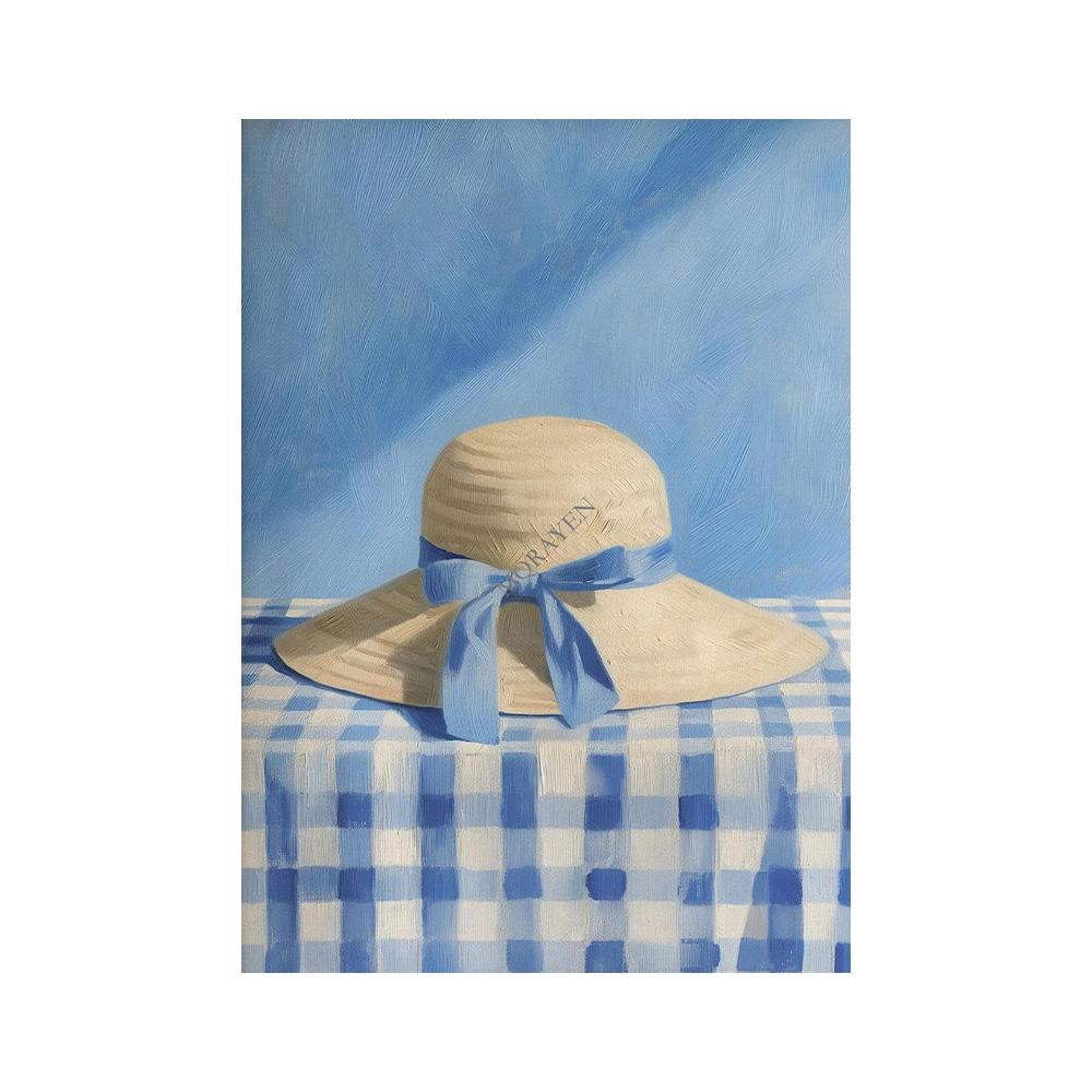 Blue Coastal Beach Seashell Sailboat Posters Prints Canvas Painting Wall Art Pictures Living Room Home Decor Cuadros