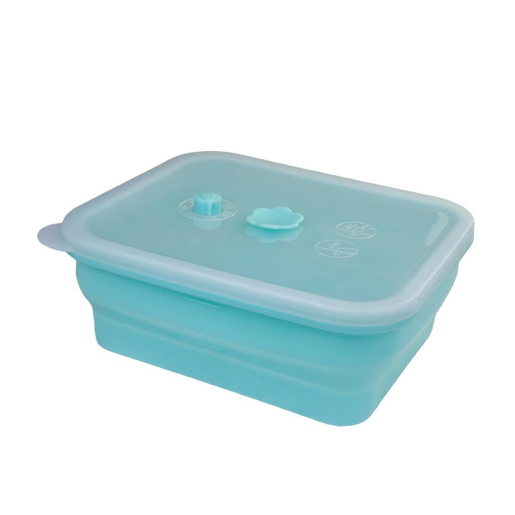Silicone Food Storage Container With Foldable Design For Refrigerator Organization And Freshness