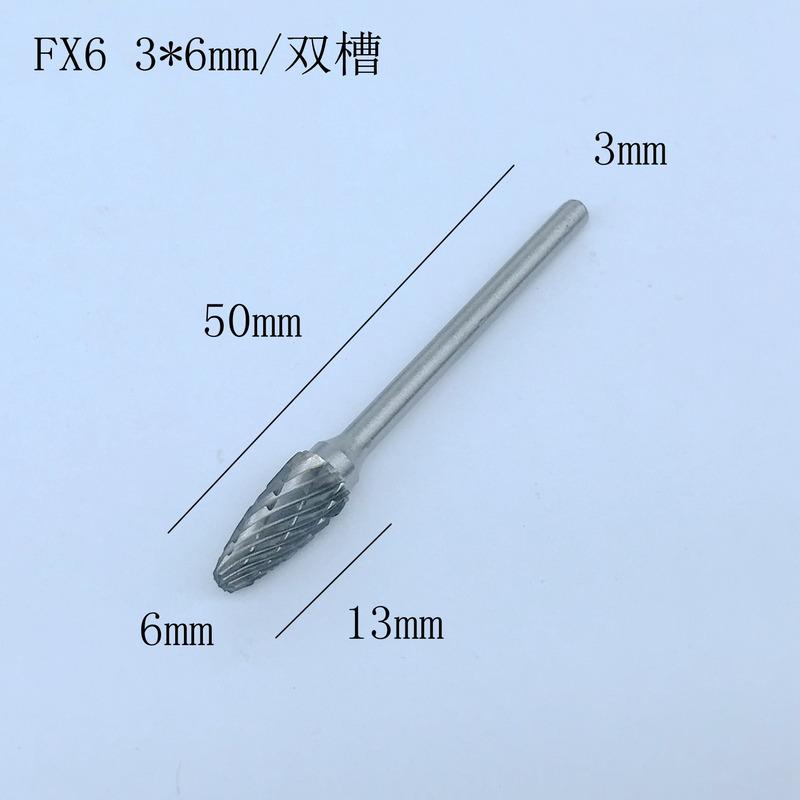 10ks/sada Ocelové rotační frézy Sada 3*6mm Stopka Dřevo DIY Elektrická brusná hlava Vrták