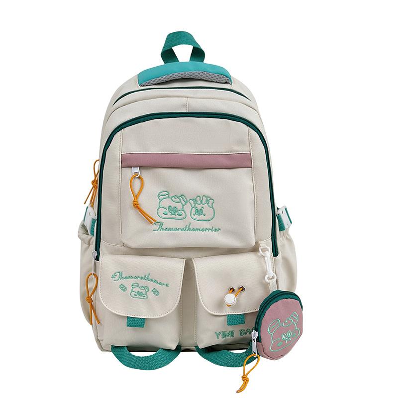 Korean Version Ins Large-capacity College Style Contrasting Color Student Schoolbag New Men's and Women's Backpacks Junior High School High School