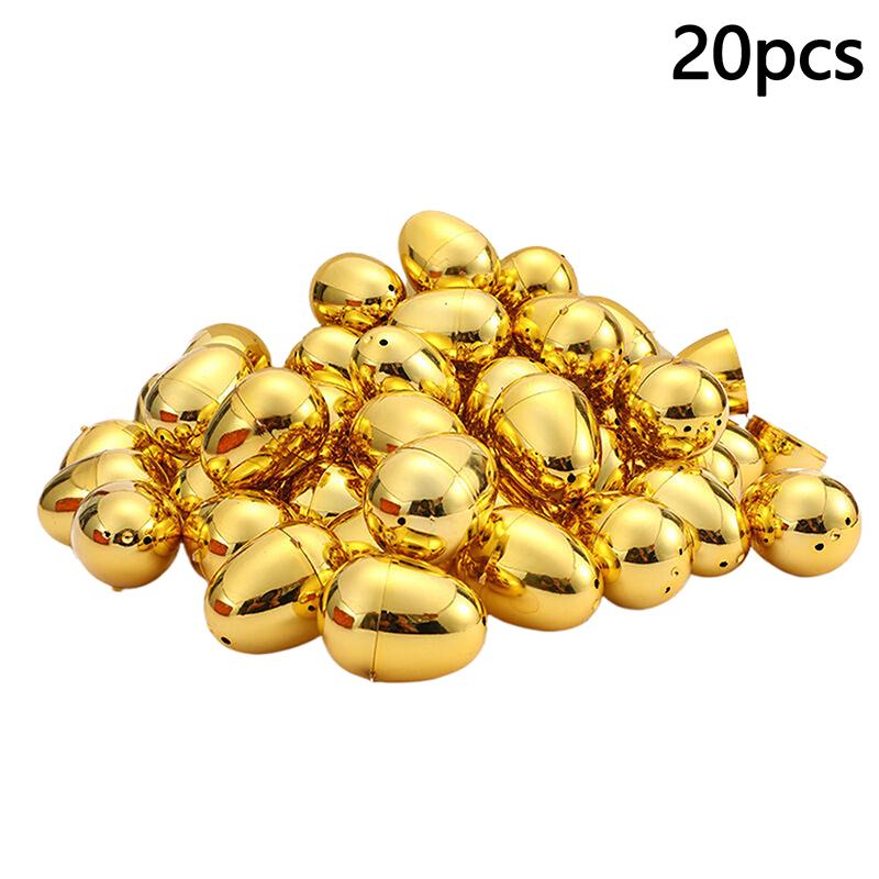 

Пасхальные яйца для наполнения, золотые пасхальные украшения, пластиковые яйца, пустые имитационные яичные скорлупы, игрушки для вечеринок, декор для праздников, принадлежности