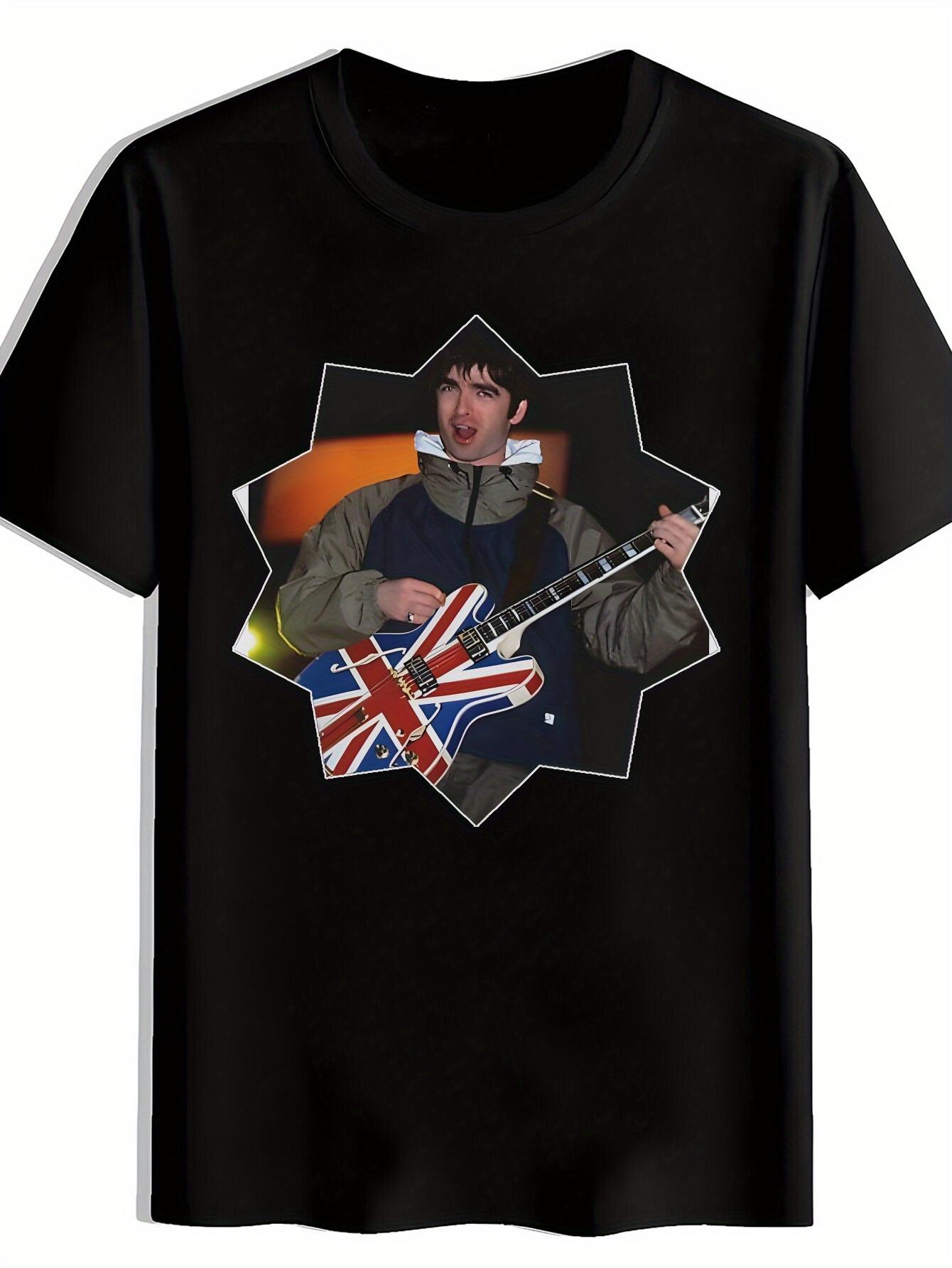 Vintage Rock Band Graphic T-shirt - Black Retro Guitarist Tee XL