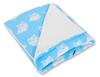 Large double-sided blanket for baby carriers and car seats - Blue Owls