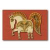 KINOWA "Cutie Golden Horse" Woodcut Painting Original Handmade Kit Horse Made in Japan