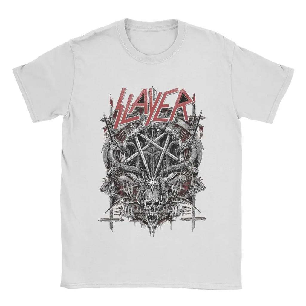 Summer Vintage 1980s Metal Band Slayer Trash Metal T-Shirt Men O Neck Cotton Anime T Shirt Short Sleeve Tees Oversized Clothing