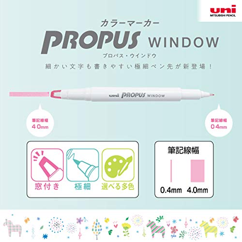 Mitsubishi Pencil Color Marker Propus Window Light 5 Colors PUS103T5C2 ( 2)