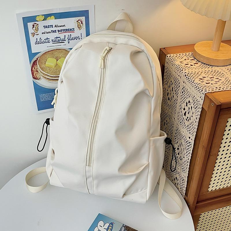 Schoolbag Women's Solid Color Backpack For Middle School Students